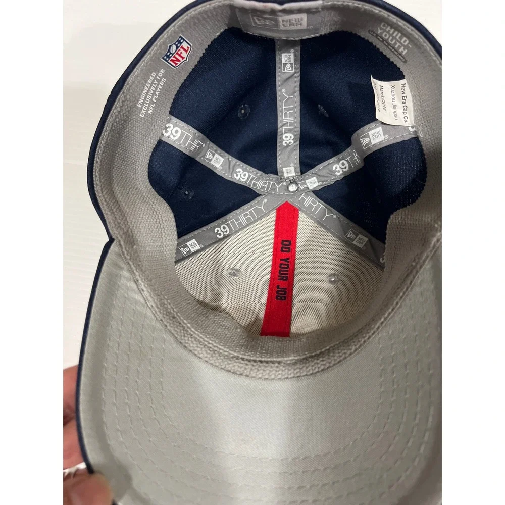 New Era New England Patriots Youth 39THIRTY Stretch Fit Hat Navy Grey G38